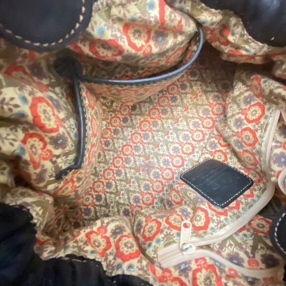 Vintage Y2K Fossil Black Leather Satchel Grunge Steampunk Whimsigoth - Picture 4 of 9